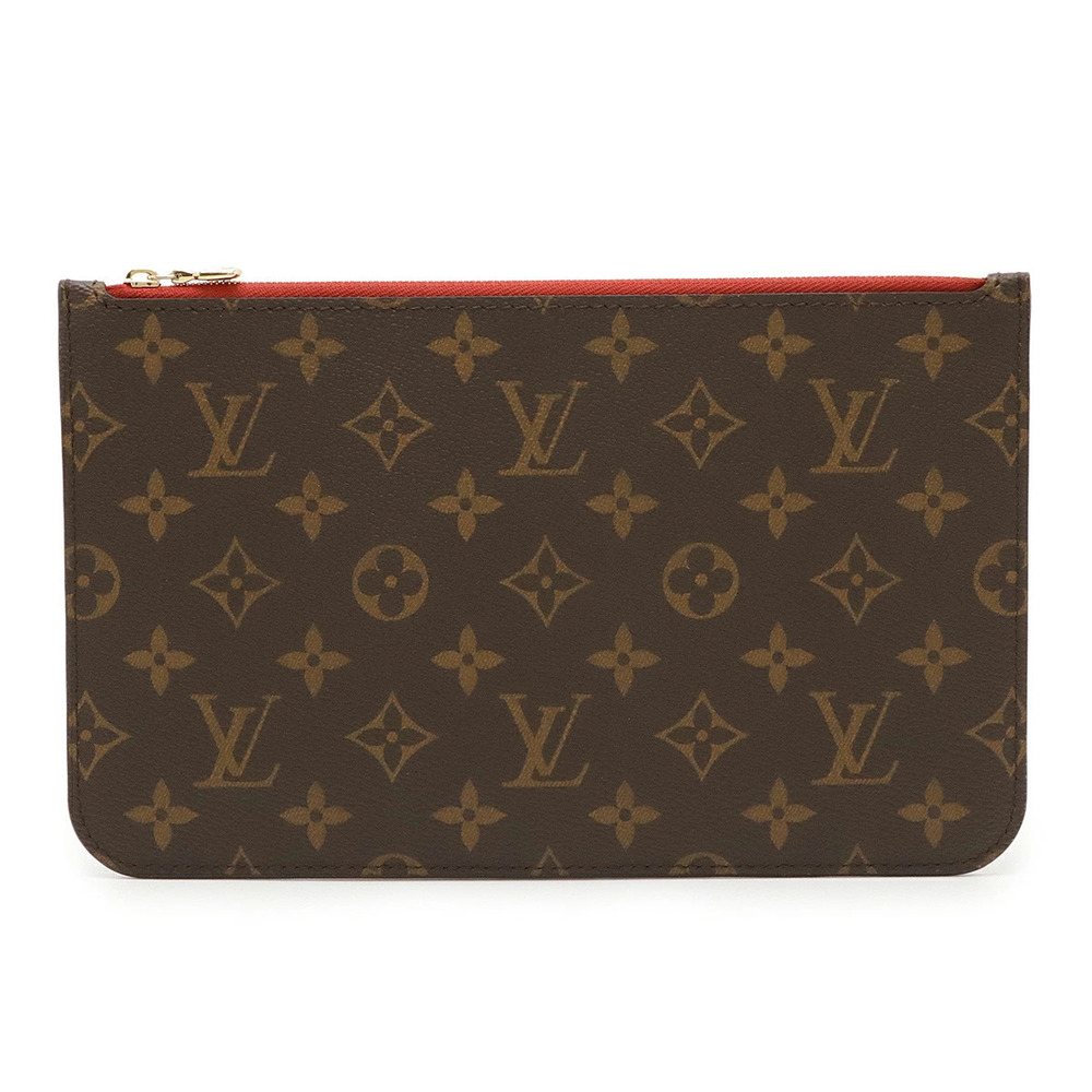 LOUIS VUITTON Monogram Neverfull Pouch Clutch accessory Multi Cerise Red